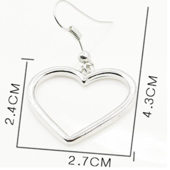 Silver Heart Earrings - Picture 9 of 10